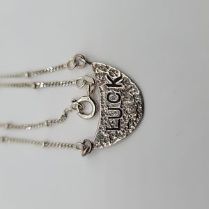 925 silver necklace with beautiful Pendant carved luck on it